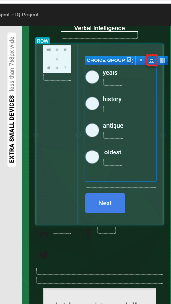 Responsive Settings for Small and Extra Small Screen Mobile